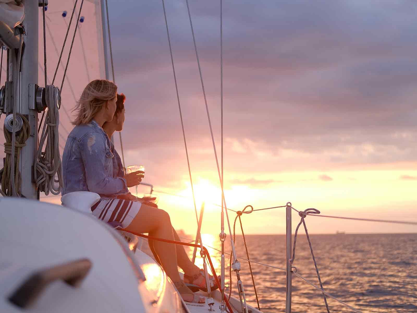 Spectacular sunset seen from a private yacht cruise in Cabo San Lucas